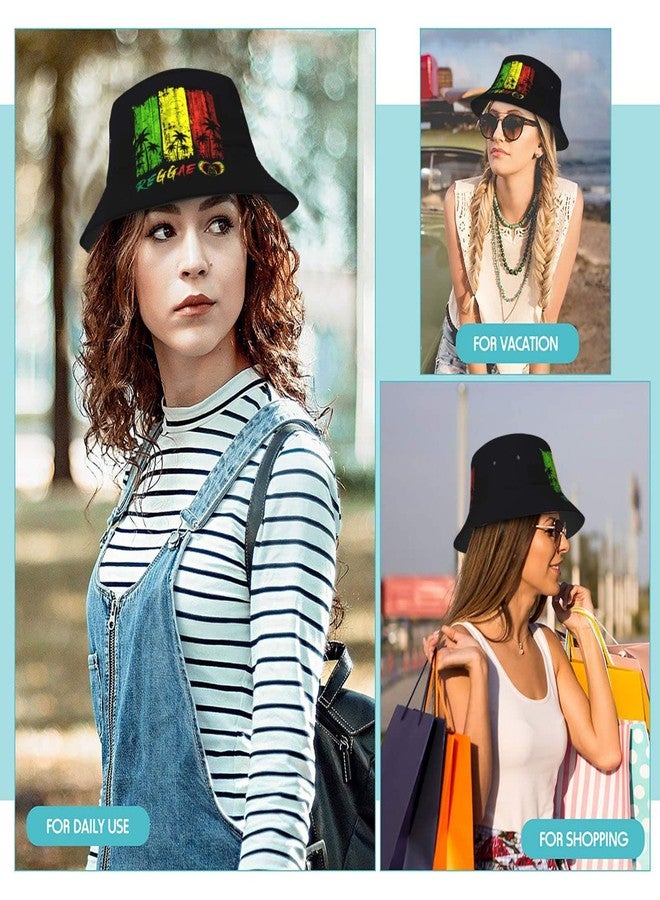 Giinly Reggae Jamaica Music Bucket Hat for Women Men Summer Sun Cap Fashion Outdoor Fisherman Hat - Image 3
